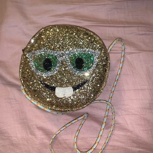 Jcrew nerd face glitter side bag
